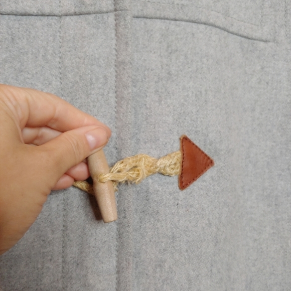 J. Crew Melton Wool Blend Melton Toggle Duffle Coat Jacket Light Gray C8555 4 - Picture 9 of 16